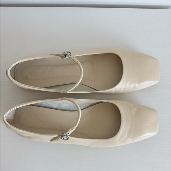 Aeyde 41 Uma White Creamy Nappa Leather Mary Jane Flats - Picture 9 of 11